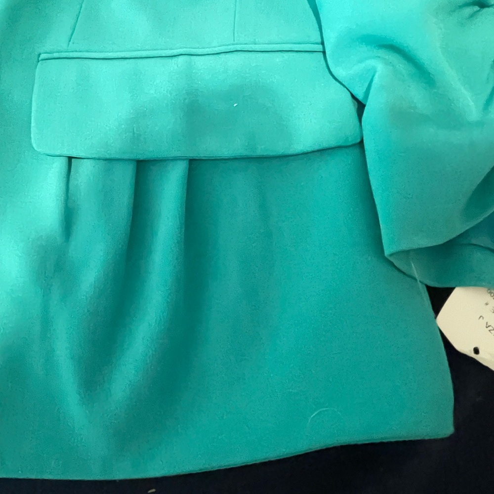 Eliza J Teal jacket and Multicolor Watercolor Floral Dress - Picture 10 of 13